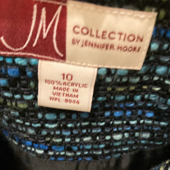 JM Collection tweed blue jacket - Picture 3 of 5